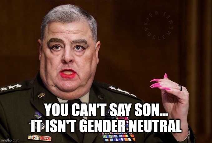 Mark Milley | YOU CAN'T SAY SON... IT ISN'T GENDER NEUTRAL | image tagged in mark milley | made w/ Imgflip meme maker