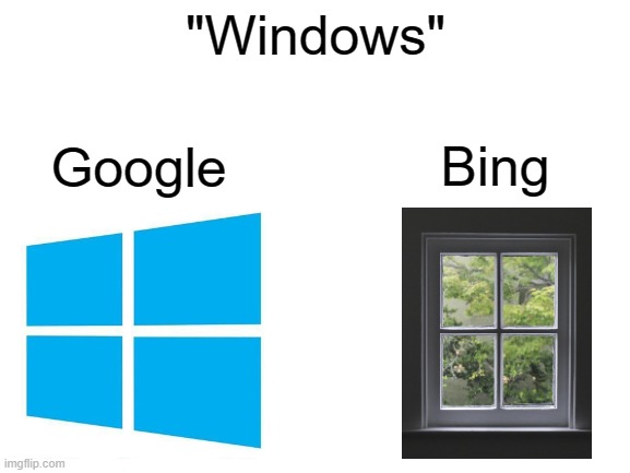 OS | "Windows"; Google; Bing | image tagged in blank white template | made w/ Imgflip meme maker