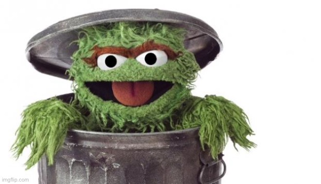 Oscar trashcan Sesame street | image tagged in oscar trashcan sesame street | made w/ Imgflip meme maker