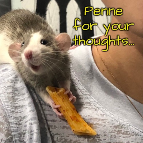 Penne for your thoughts… | image tagged in funny memes,pasta | made w/ Imgflip meme maker