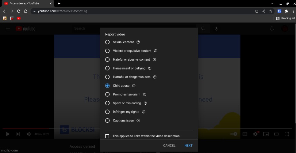 LMAO I reported this stupid autolinked video. Hopefully youtube will remove it so I could enjoy youtube more | image tagged in blocksi | made w/ Imgflip meme maker