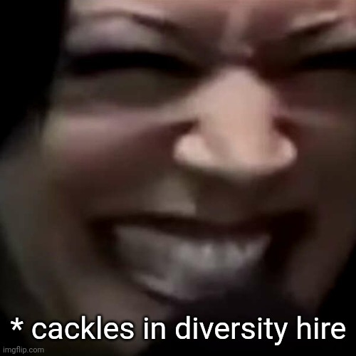 * cackles in diversity hire | made w/ Imgflip meme maker