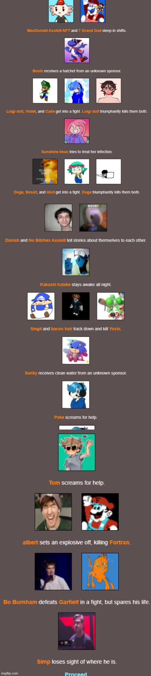 Night 1 | image tagged in hunger games | made w/ Imgflip meme maker