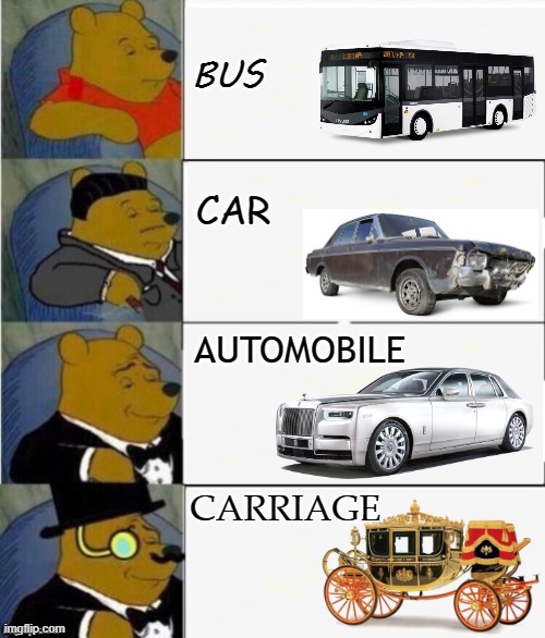 Here In My Car, I Feel Safest Of All | BUS; CAR; AUTOMOBILE; CARRIAGE | image tagged in tuxedo winnie the pooh 4 panel,cars,automotive,vehicle,public transport,bus | made w/ Imgflip meme maker