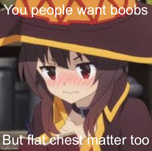 You people want boobs; But flat chest matter too | image tagged in anime,megumin | made w/ Imgflip meme maker