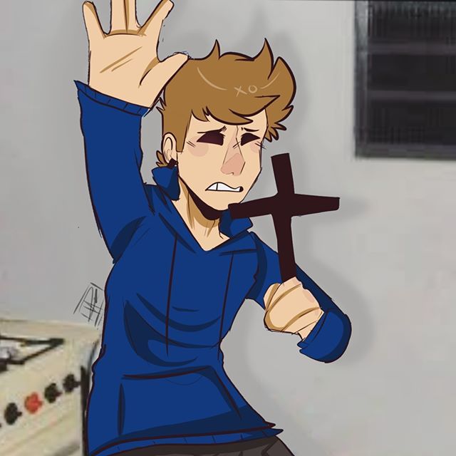 High Quality Tom holding a holy cross Blank Meme Template