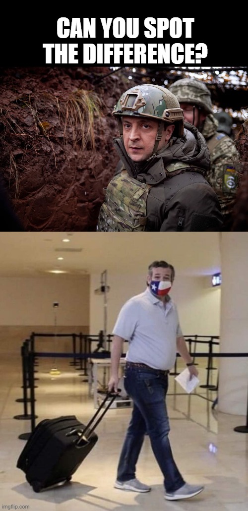 One of these things is not like the other! | CAN YOU SPOT THE DIFFERENCE? | image tagged in cruz cancun,ukraine | made w/ Imgflip meme maker