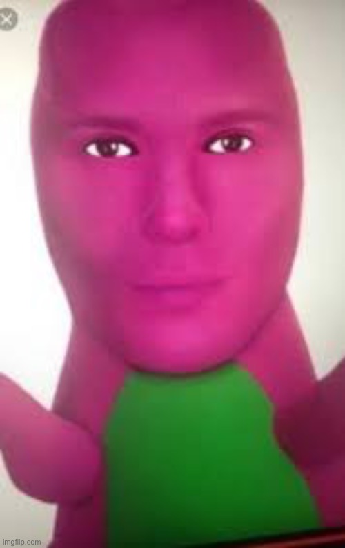 why | image tagged in cursed image,barney | made w/ Imgflip meme maker