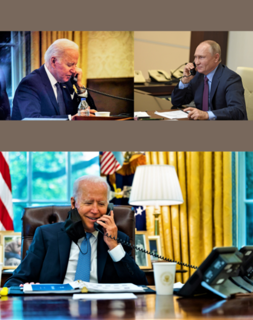Biden and Putin on a call Blank Meme Template