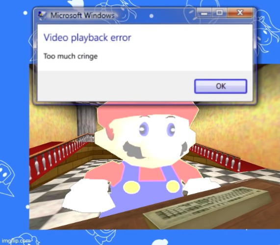 Video playback error too much cringe | image tagged in video playback error too much cringe | made w/ Imgflip meme maker