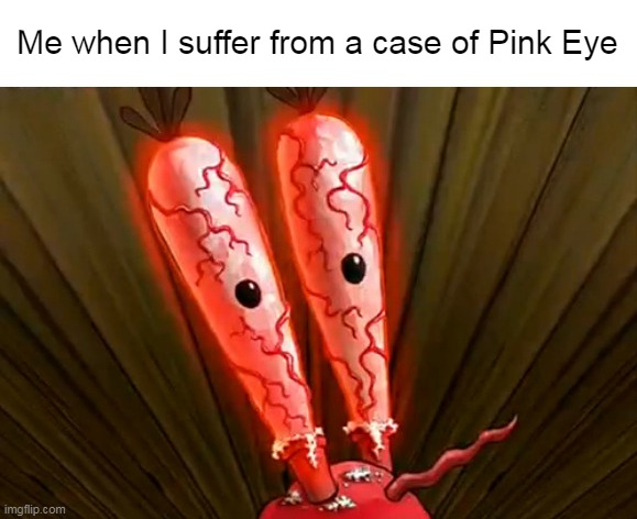All That Watering, Burning, and Itching | Me when I suffer from a case of Pink Eye | image tagged in meme,memes,humor,pink eye | made w/ Imgflip meme maker