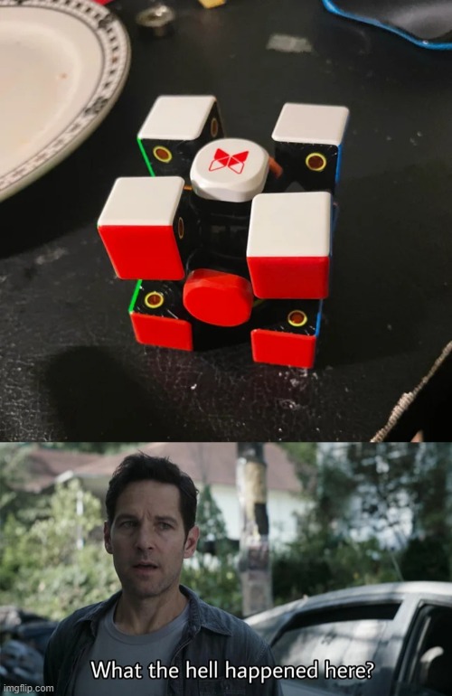 rubik's cube meme | image tagged in rubik's cube,what the hell happened here | made w/ Imgflip meme maker