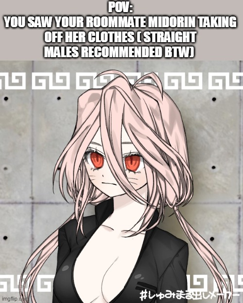 ye | POV:
YOU SAW YOUR ROOMMATE MIDORIN TAKING OFF HER CLOTHES ( STRAIGHT MALES RECOMMENDED BTW) | made w/ Imgflip meme maker