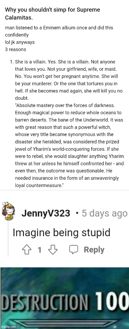 God I love reddit for this | image tagged in destruction 100 | made w/ Imgflip meme maker