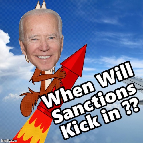 Sanctions away !!! | image tagged in rockets away | made w/ Imgflip meme maker