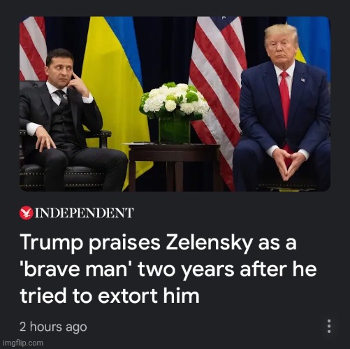 Sometimes you find a meme with the caption already there. | image tagged in sceptical zelensky,trump sus,readymades | made w/ Imgflip meme maker