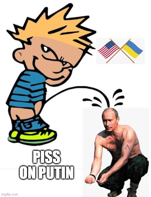 Pee on Putin | PISS ON PUTIN | image tagged in putin,ukraine | made w/ Imgflip meme maker