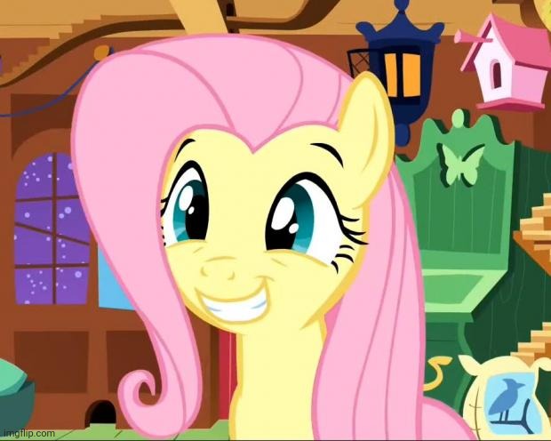 Happy Fluttershy | image tagged in happy fluttershy | made w/ Imgflip meme maker