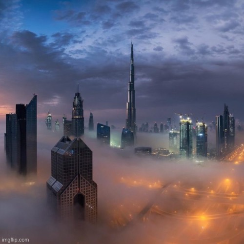 Misty City | image tagged in photography,cool picture,misty city,enjoy | made w/ Imgflip meme maker