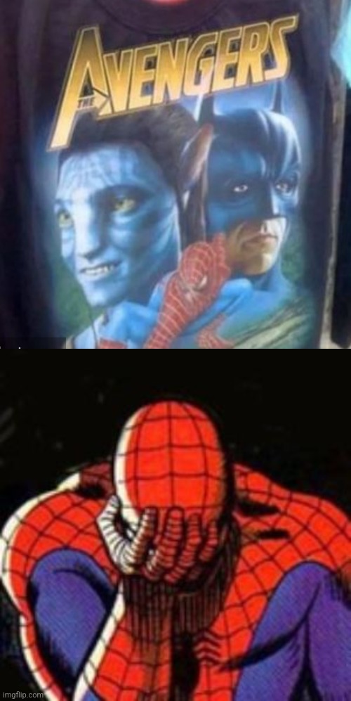 They got one right! | image tagged in memes,sad spiderman,avengers,t-shirt,fail | made w/ Imgflip meme maker