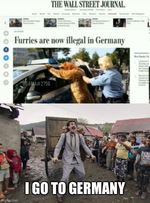 This joke was too easy to steal, also yes I’m a furry lmao (I actually do want to visit Germany tho) | I GO TO GERMANY | image tagged in borat i go to america | made w/ Imgflip meme maker