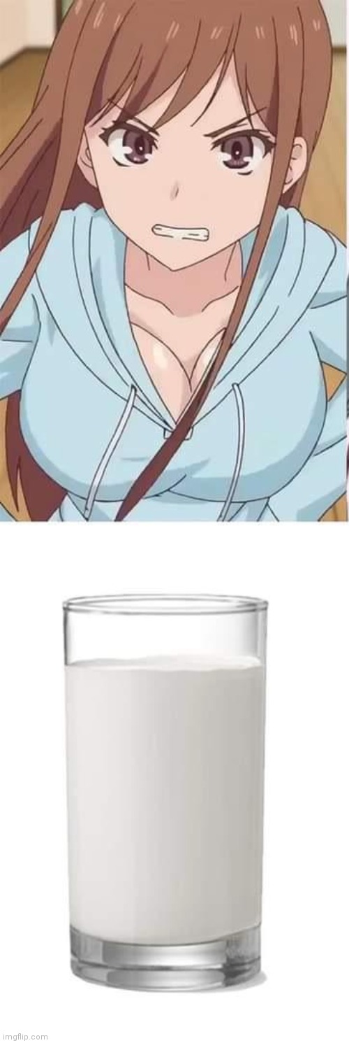 Milk | image tagged in milk,anime girl,waifu,big boobs | made w/ Imgflip meme maker