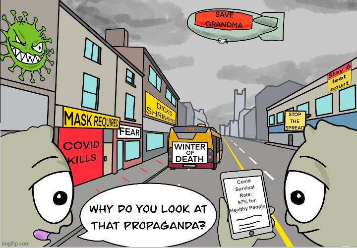 Propaganda is whatever the media says it is | Covid Survival Rate: 97% for Healthy People | made w/ Imgflip meme maker