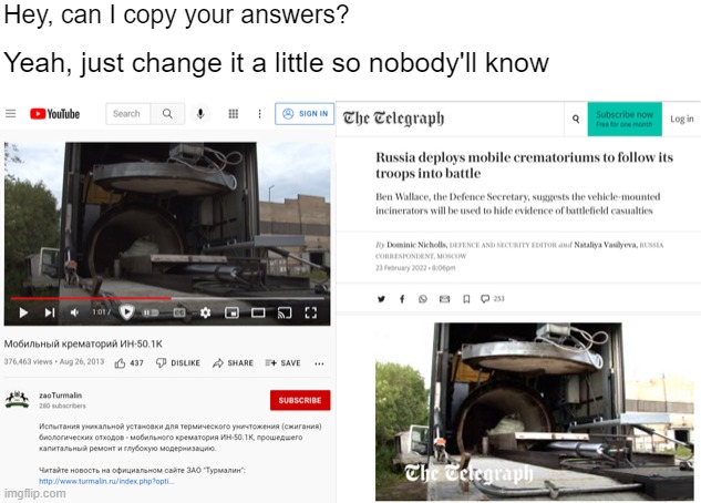 It's not plagiarism if nobody catches you | Hey, can I copy your answers? Yeah, just change it a little so nobody'll know | made w/ Imgflip meme maker