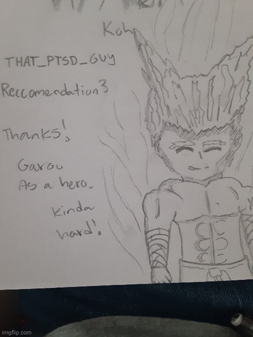 Anime Drawing | image tagged in happy,anime,onepunchman,cool | made w/ Imgflip meme maker