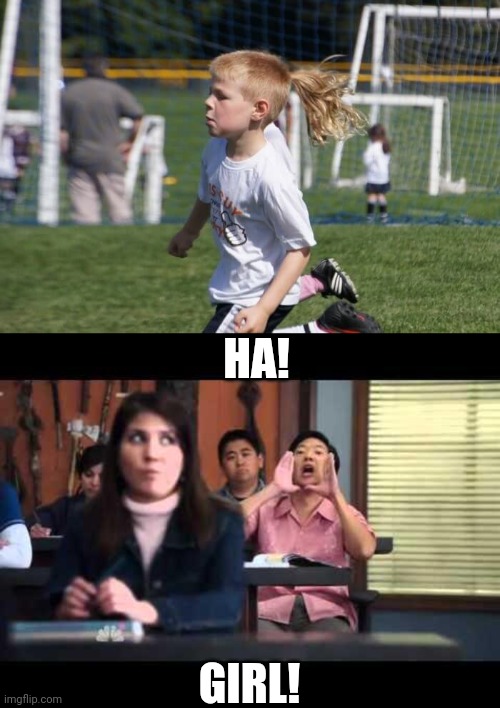 HE'S GOT A PONYTAIL | HA! GIRL! | image tagged in ha gay,optical illusion,fail | made w/ Imgflip meme maker