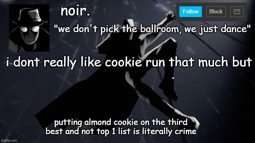 batman ripoff | i dont really like cookie run that much but; putting almond cookie on the third best and not top 1 list is literally crime | image tagged in batman ripoff | made w/ Imgflip meme maker