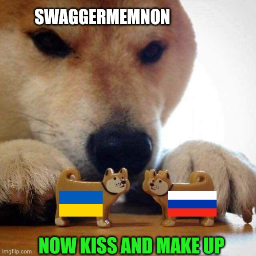dog now kiss  | SWAGGERMEMNON NOW KISS AND MAKE UP | image tagged in dog now kiss | made w/ Imgflip meme maker