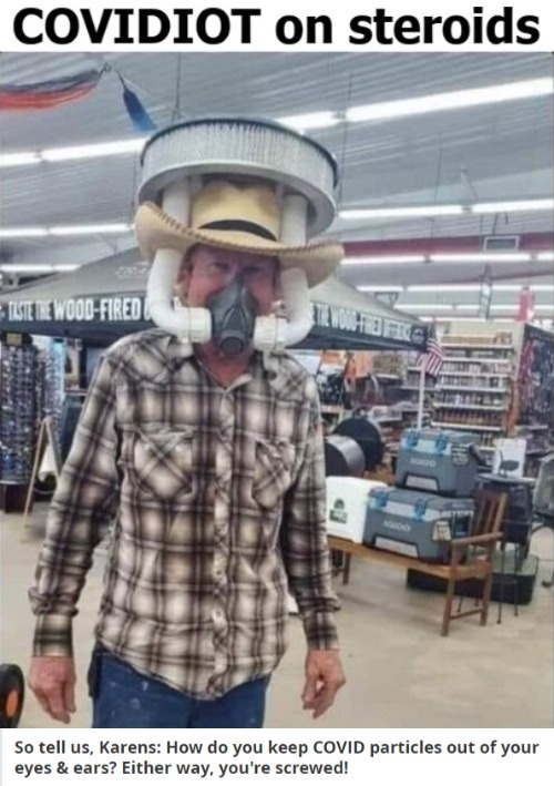 COVIDIOT on steroids | image tagged in covidiots,sheeple,lemmings,compliant sheep,the mask,plandemic | made w/ Imgflip meme maker