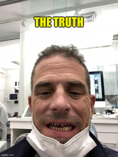 Hunter Biden Teeth | THE TRUTH | image tagged in hunter biden teeth | made w/ Imgflip meme maker