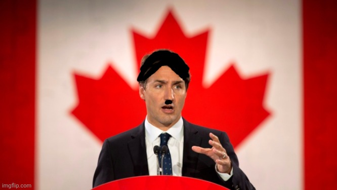 How I see Justin Trudeau | image tagged in justin trudeau,adolf hitler,nazi | made w/ Imgflip meme maker