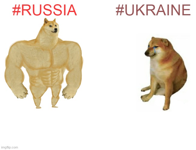 Buff Doge vs. Cheems Meme | #RUSSIA; #UKRAINE | image tagged in memes,buff doge vs cheems | made w/ Imgflip meme maker