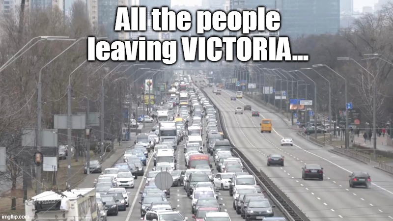 Leaving Victoria, Australia |  All the people leaving VICTORIA... | image tagged in exodus,refugees,immigration,evacuation | made w/ Imgflip meme maker