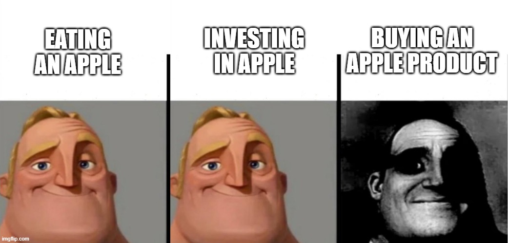OwO | BUYING AN APPLE PRODUCT; INVESTING IN APPLE; EATING AN APPLE | image tagged in teacher's copy,iphone,apple,expensive,memes,mr incredible becoming uncanny | made w/ Imgflip meme maker