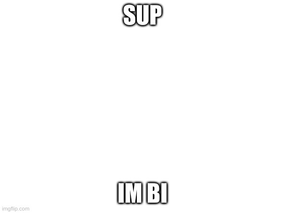 yeah idk what else to say | SUP; IM BI | image tagged in blank white template | made w/ Imgflip meme maker