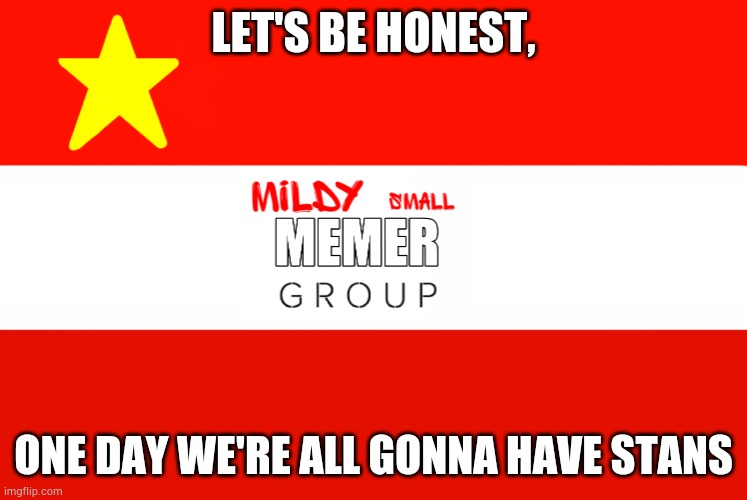 MSmg flag | LET'S BE HONEST, ONE DAY WE'RE ALL GONNA HAVE STANS | image tagged in msmg flag | made w/ Imgflip meme maker