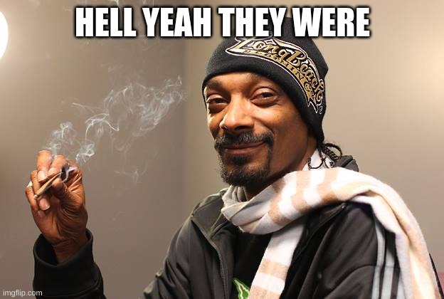 Snoop Dogg | HELL YEAH THEY WERE | image tagged in snoop dogg | made w/ Imgflip meme maker