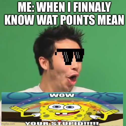 pogchamp | ME: WHEN I FINNALY KNOW WAT POINTS MEAN | image tagged in pogchamp | made w/ Imgflip meme maker