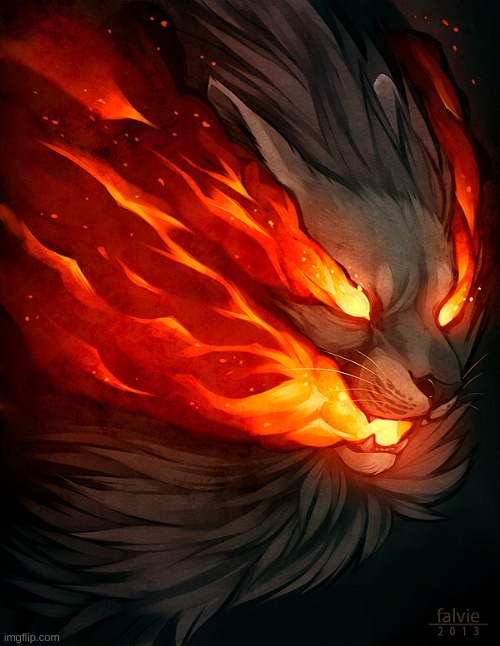 I absolutely LOVE fire themed fursonas... Art by Falvie. | made w/ Imgflip meme maker