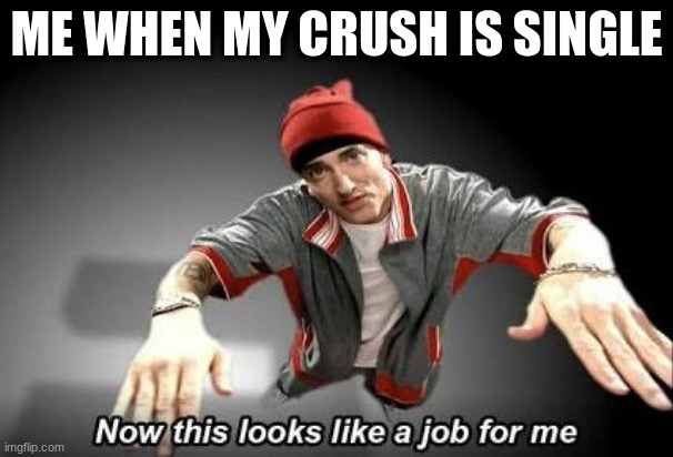 High school be like | ME WHEN MY CRUSH IS SINGLE | image tagged in now this looks like a job for me | made w/ Imgflip meme maker