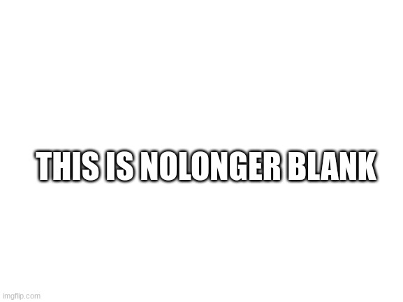 Blank White Template | THIS IS NOLONGER BLANK | image tagged in blank white template | made w/ Imgflip meme maker