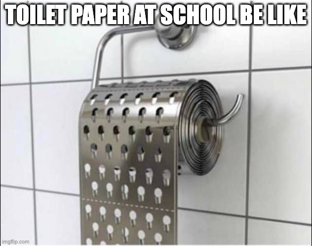 what you really learn in school | TOILET PAPER AT SCHOOL BE LIKE | made w/ Imgflip meme maker