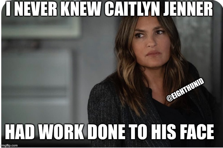 too funny | I NEVER KNEW CAITLYN JENNER; @EIGHTHUNID; HAD WORK DONE TO HIS FACE | image tagged in too funny | made w/ Imgflip meme maker
