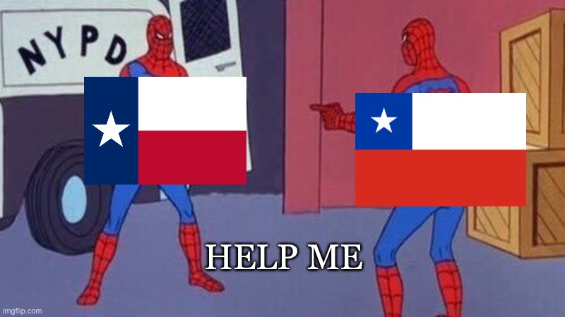Help me | HELP ME | image tagged in spiderman pointing at spiderman | made w/ Imgflip meme maker