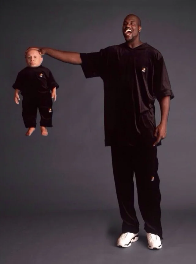High Quality Shaq Holding Verne Troyer Blank Meme Template