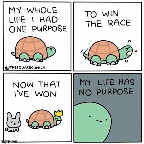 Winning the race can backfire (Credit in comments) | image tagged in comics,funny,memes,turtle and the hare,winning the race | made w/ Imgflip meme maker